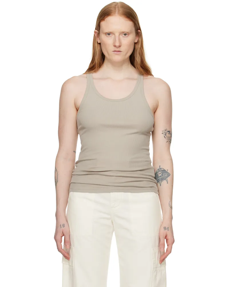 Filippa K Taupe Rib Tank Top 9913