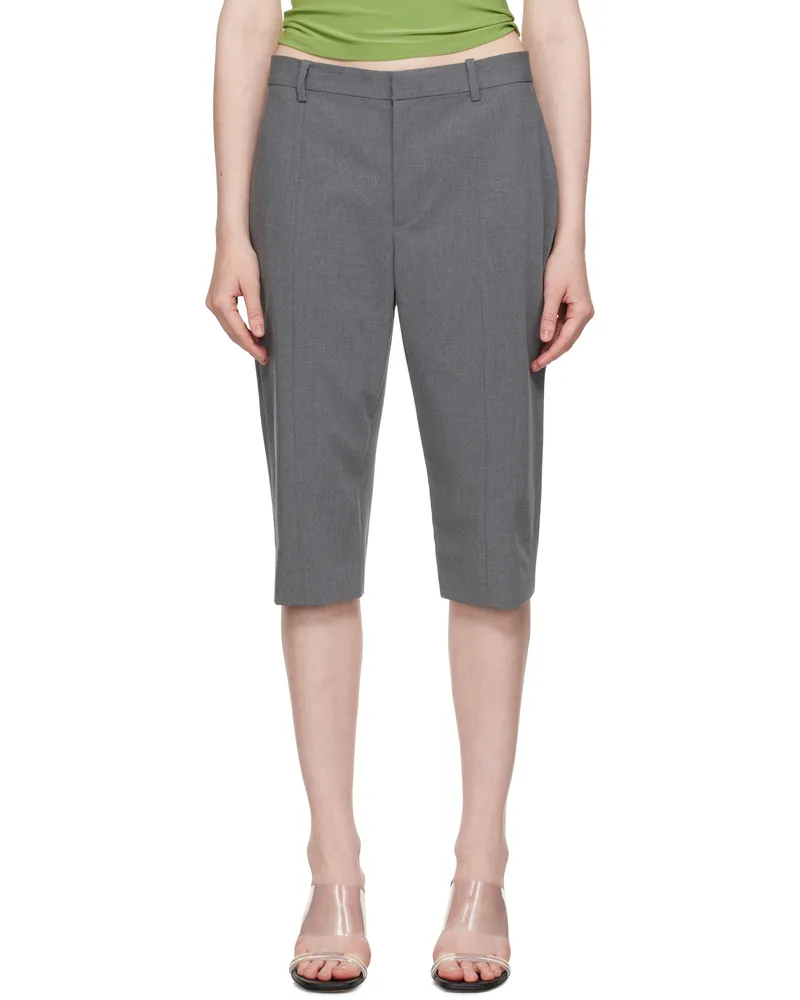 Sandy Liang Gray Melvin Capri Shorts Grey