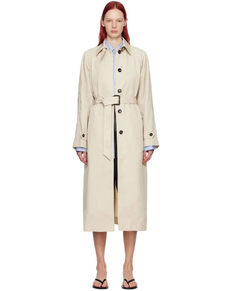 Teurn Studios Beige Belted Trench Coat Light