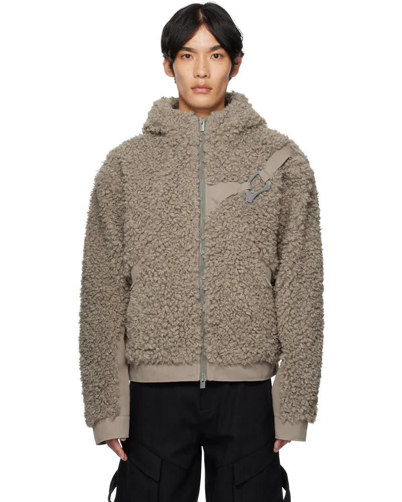 Heliot Emil Gray Chiaroscuro Fleece Jacket Fleece