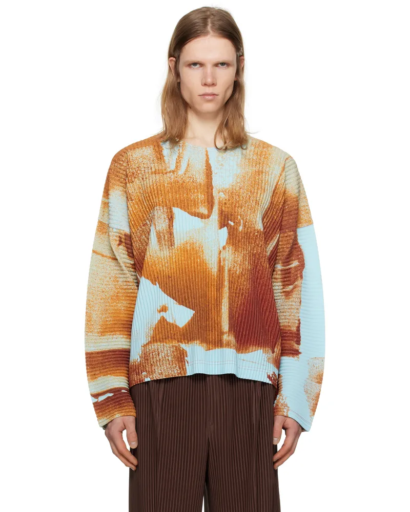 Issey Miyake Orange Wind Walk T-shirt 32-orange