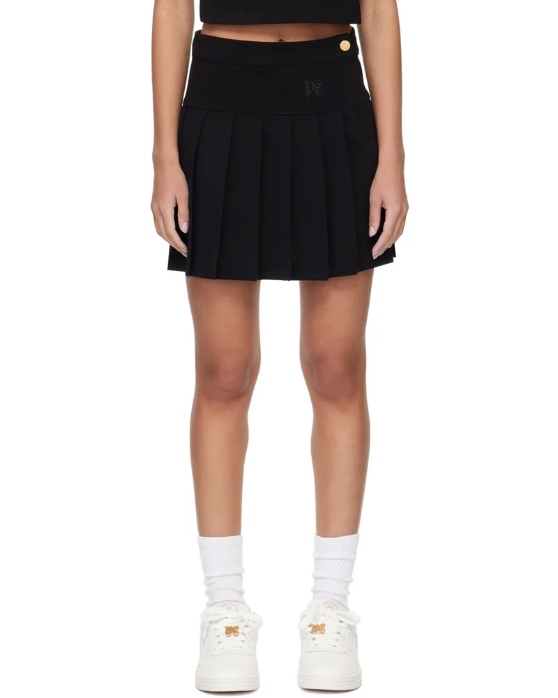 Palm Angels Black Pleated Miniskirt Black