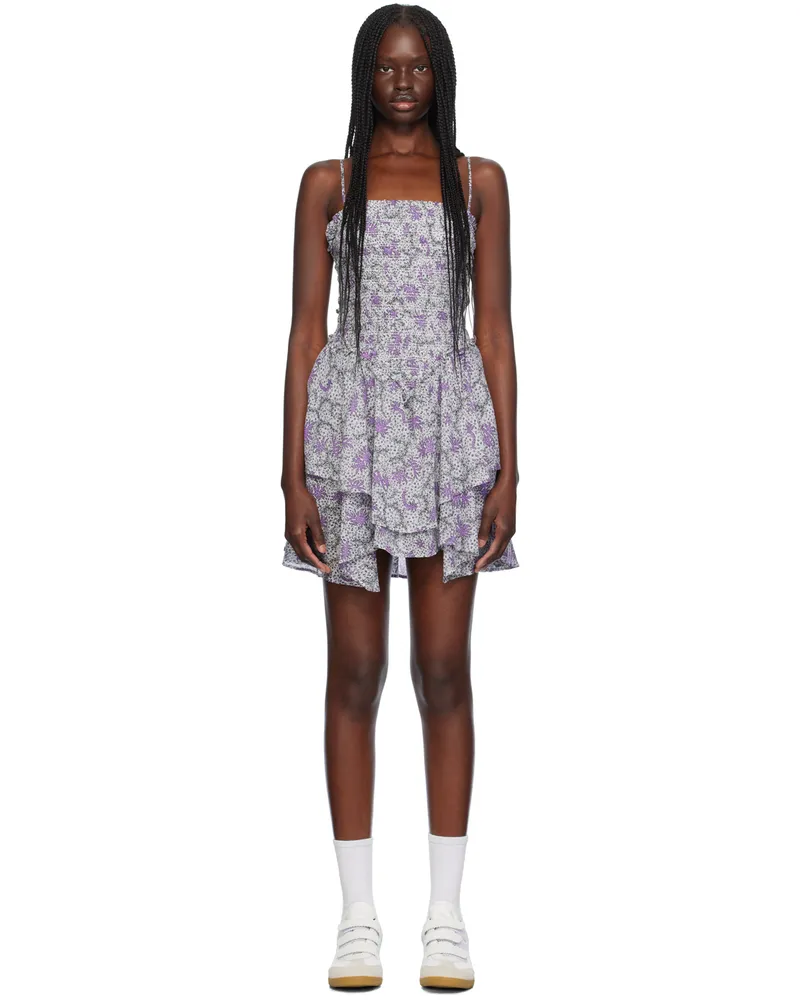 Étoile Isabel Marant Off-White & Purple Anka Minidress Ecli