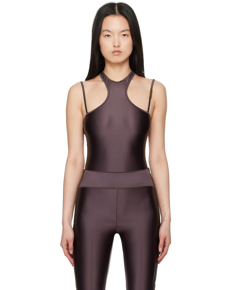 Versace Jeans Brown Racerback Bodysuit E721