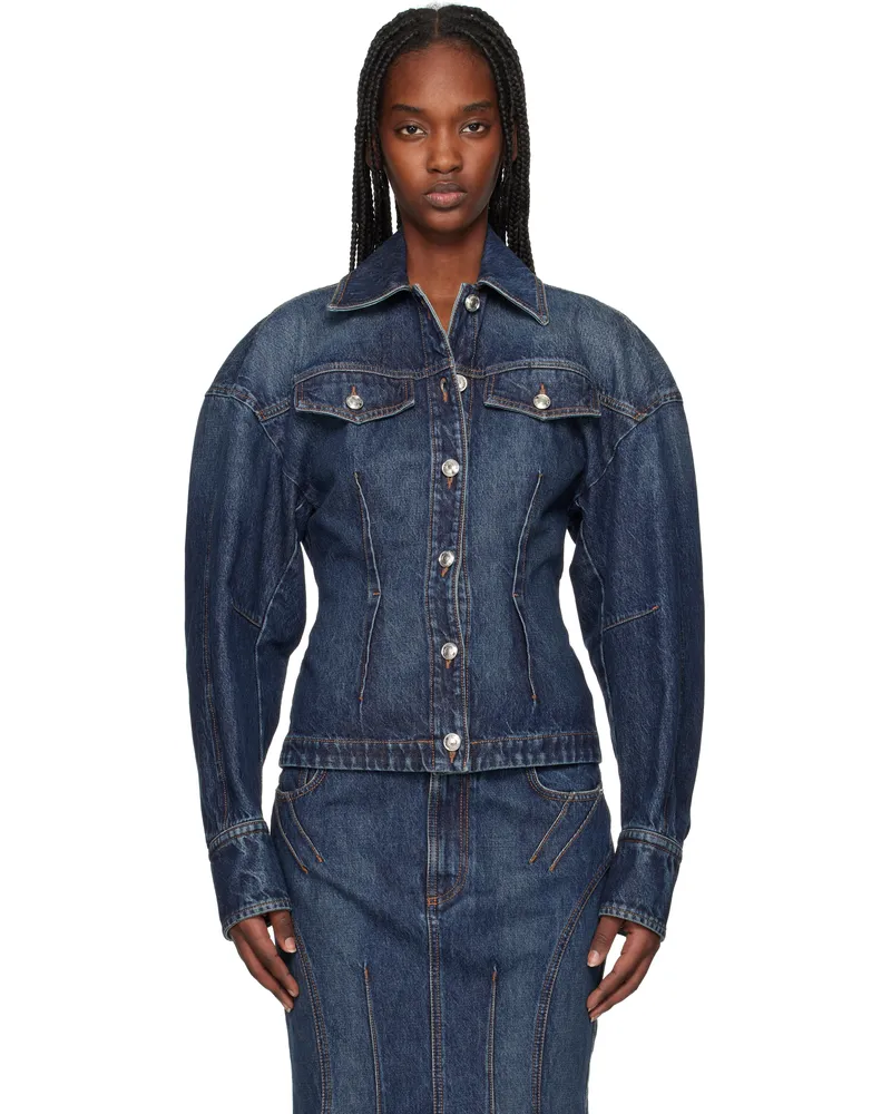 SPORTMAX Indigo Filato Denim Jacket Midnightblue
