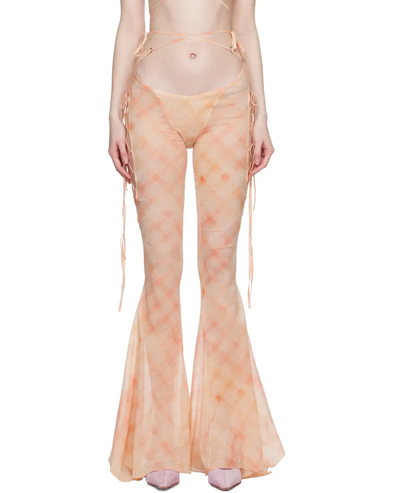 Charlotte Knowles Orange Glimmer Trousers Peach