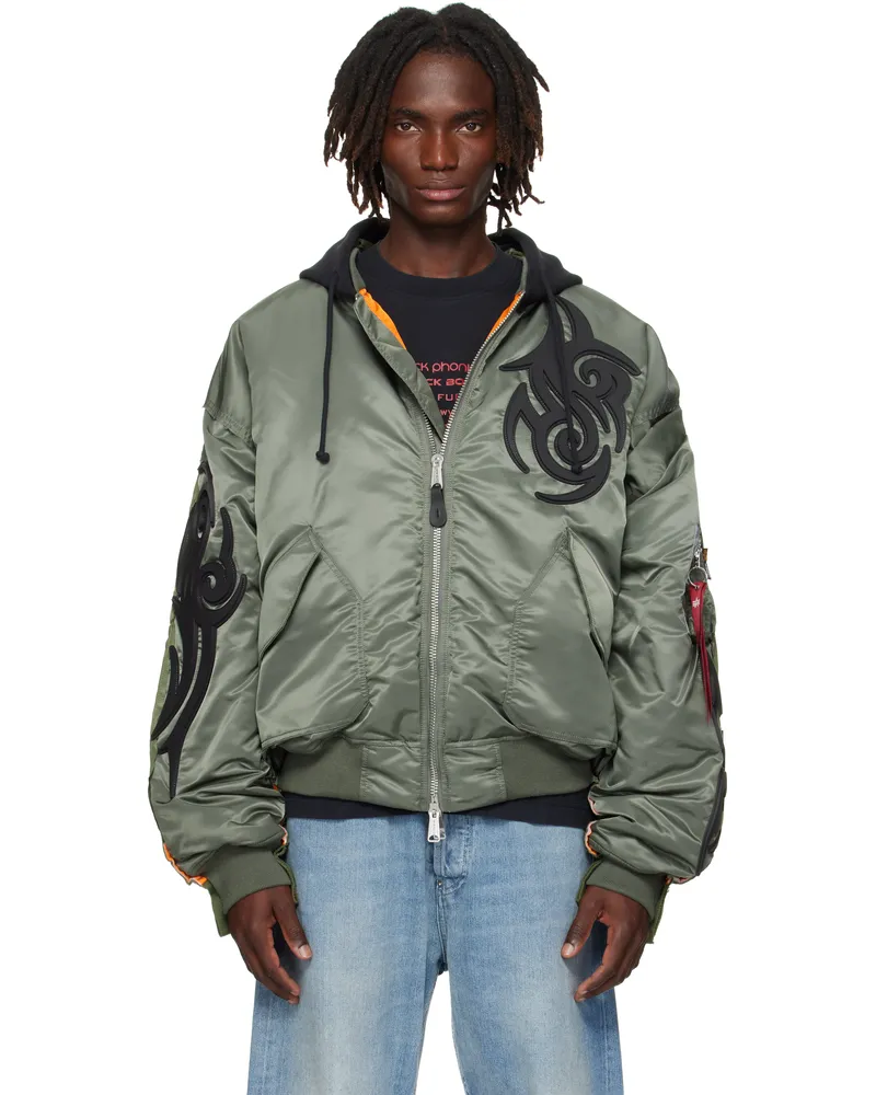 VETEMENTS Khaki Alpha Industries Edition Reworked Bomber Jacket Green
