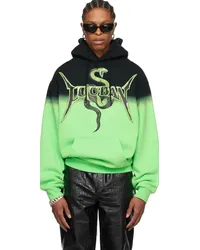 LU'U DAN Green & Black Metal Head Hoodie Black