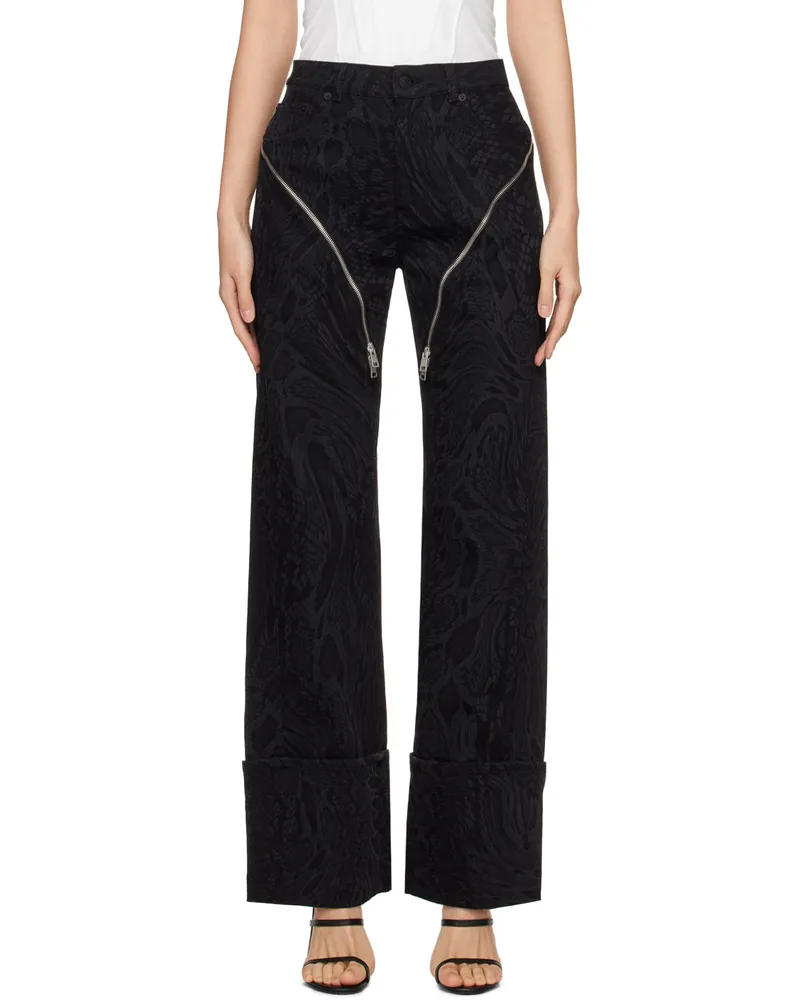 Thierry Mugler Black Laser Snake Jeans 1999