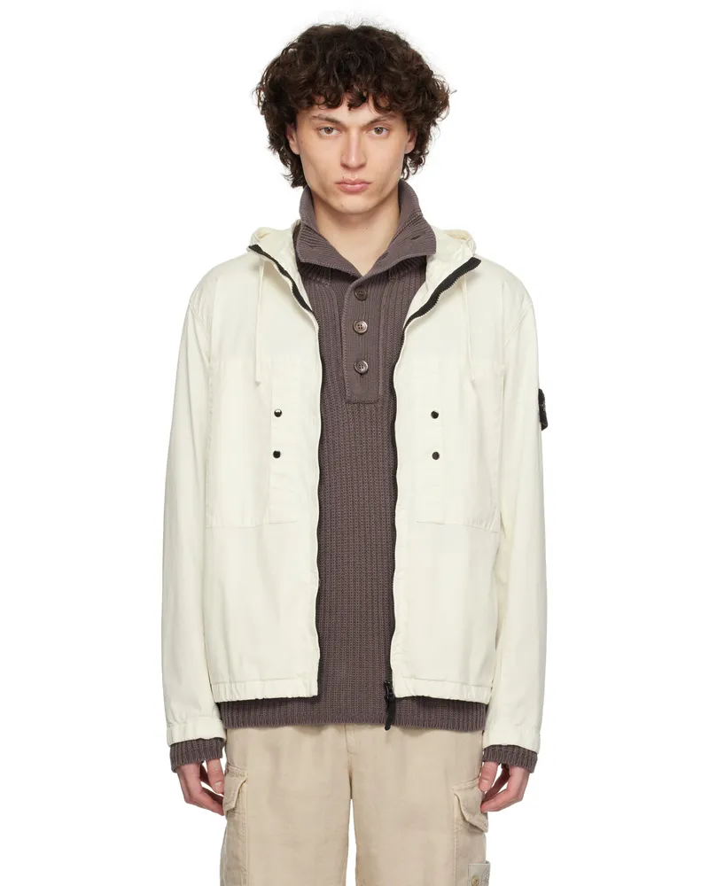 Stone Island Off-White Supima Cotton Twill Stretch-TC Jacket V0093