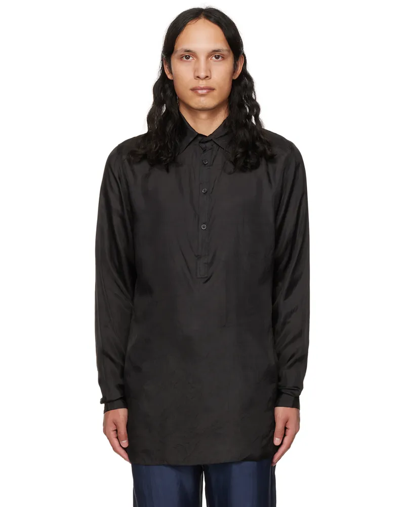 Edward Cuming SSENSE Exclusive Black Fitted Polo Black