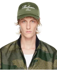 Balmain Green Embroidered Cap 7cw