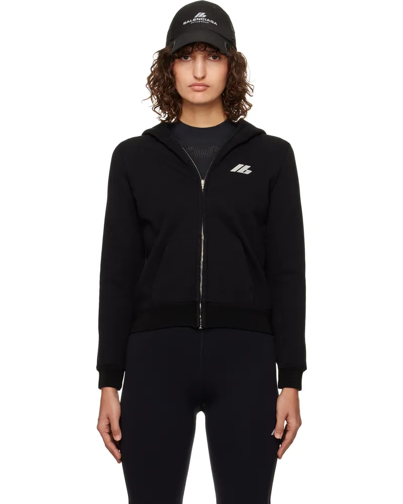 Balenciaga Black Small Zip-Up Hoodie 1000