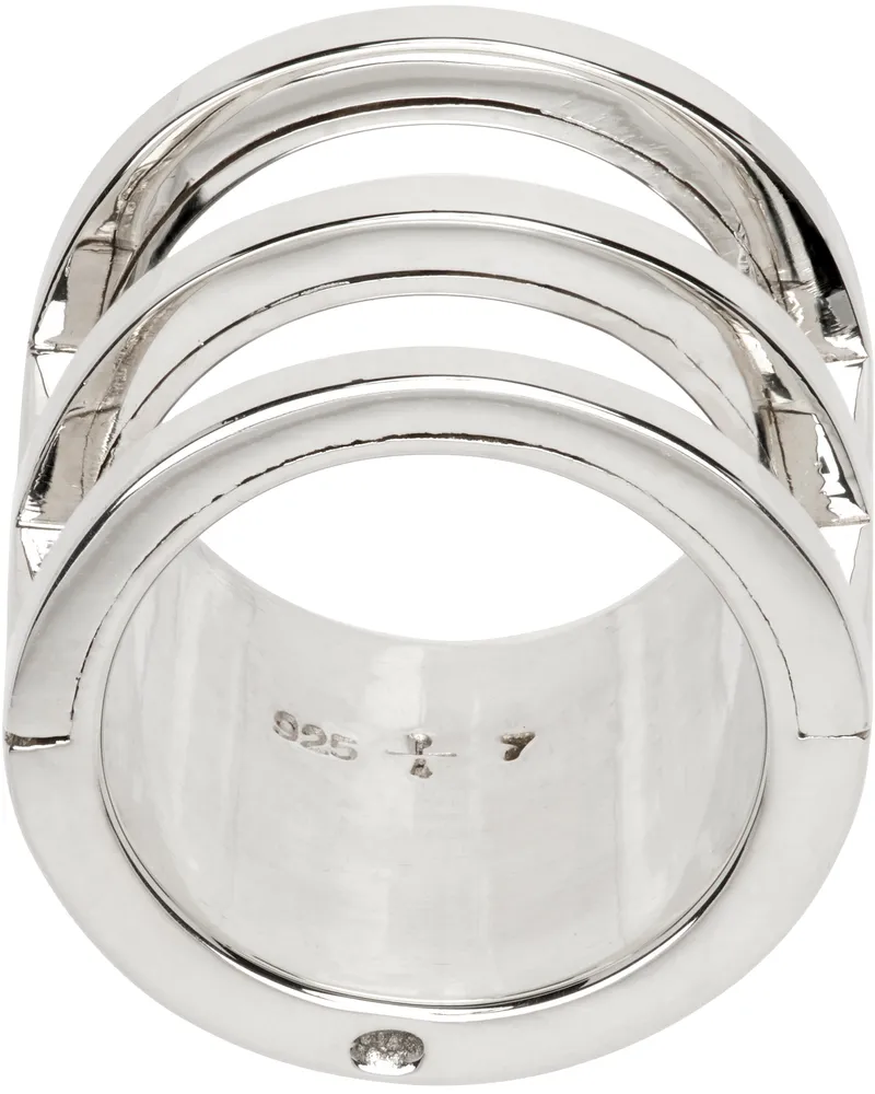 Parts Of Four Silver Sistema Ring Polished