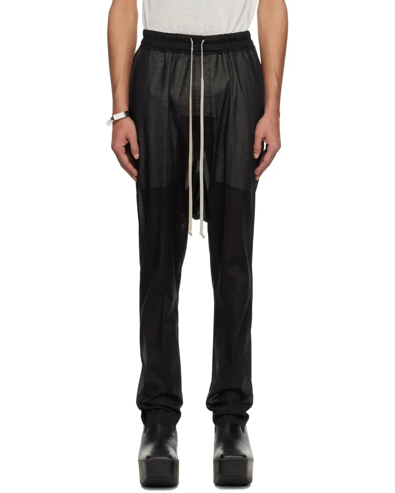 Rick Owens Black Hollywood Drawstring Long Trousers 09