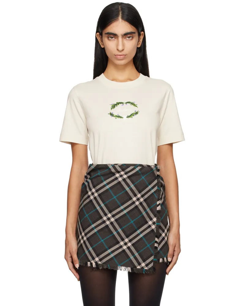 Burberry Off-White Thistle Logo T-Shirt Tundra
