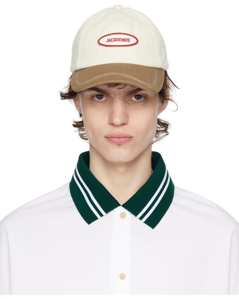 Jacquemus Off-White & Brown La Croisière 'The Gelato' Cap 1ji