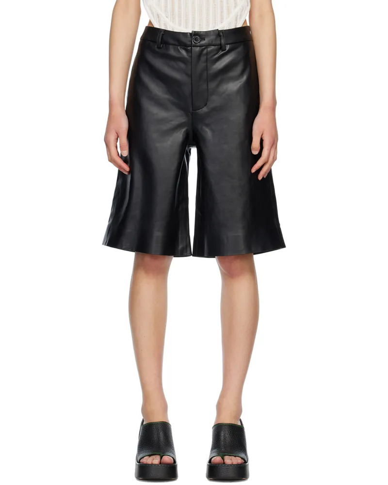 Holzweiler Black Celest Faux-Leather Shorts 1051