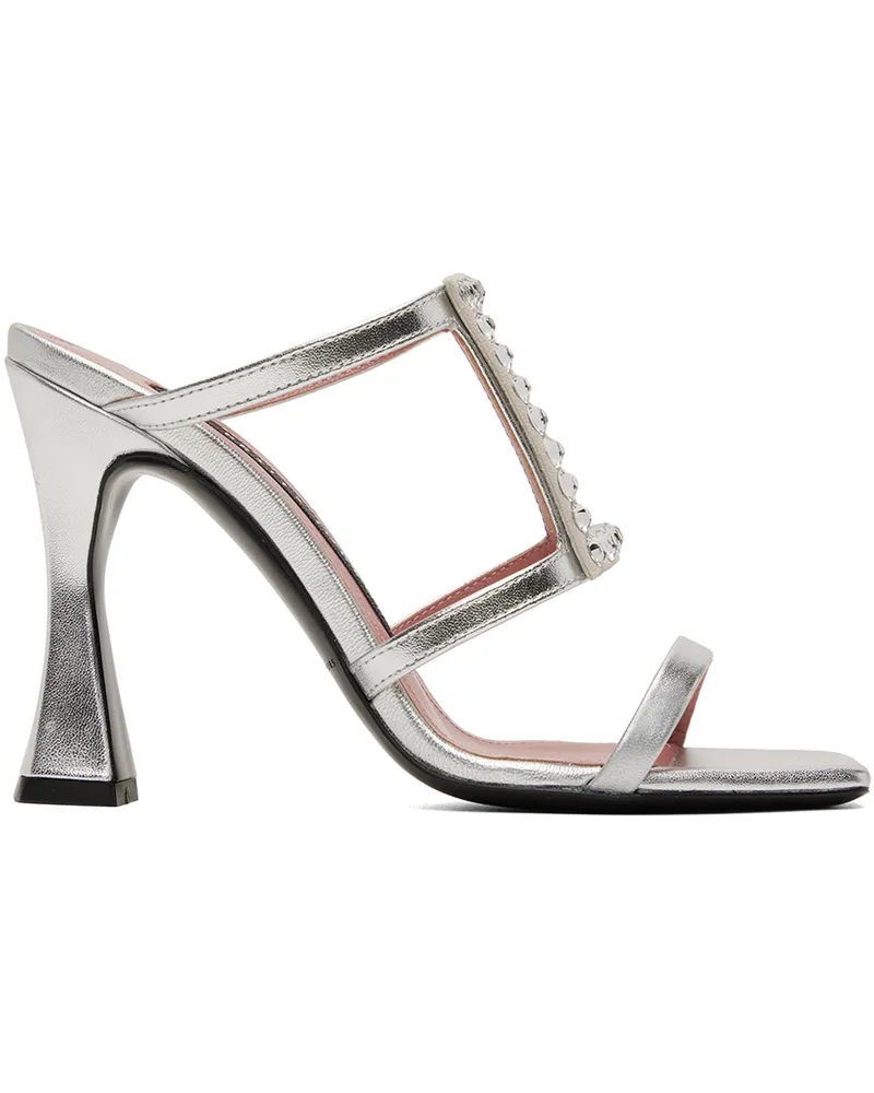 Les Petits Joueurs Silver Hoya Heeled Sandals Laminato