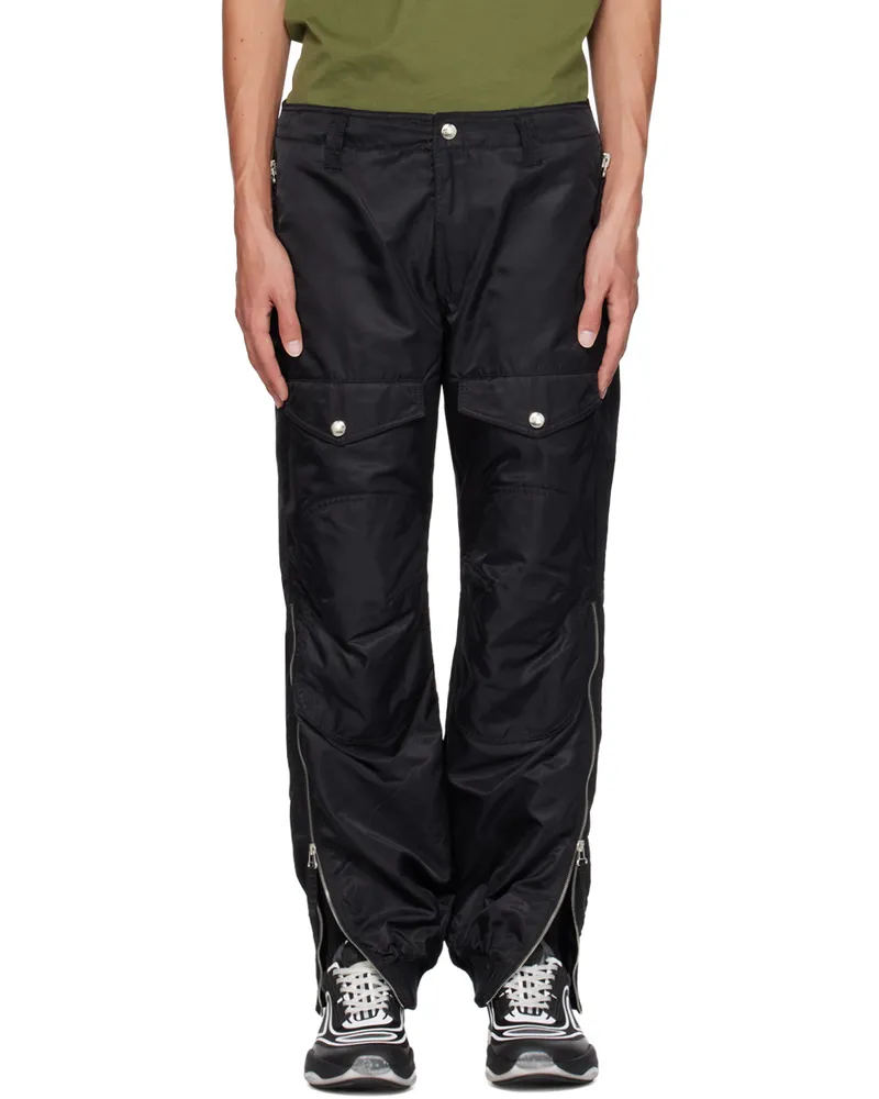 Moschino Black Zip Vent Cargo Pants A0555