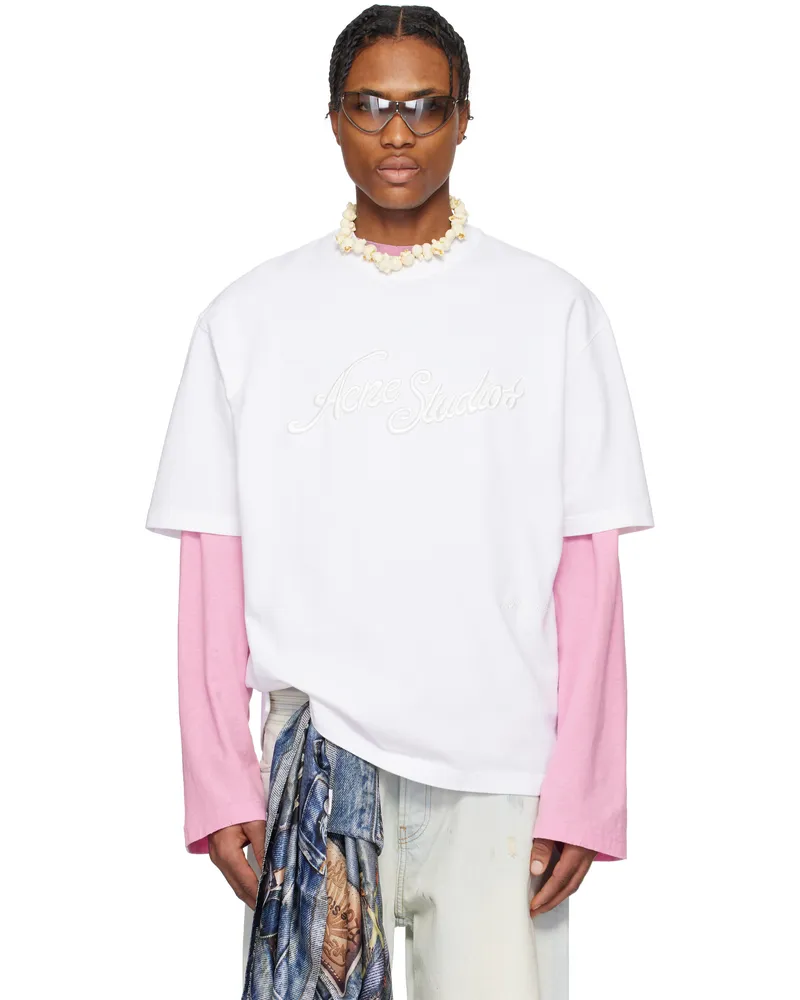 Acne Studios White Relaxed Fit Logo T-shirt 183