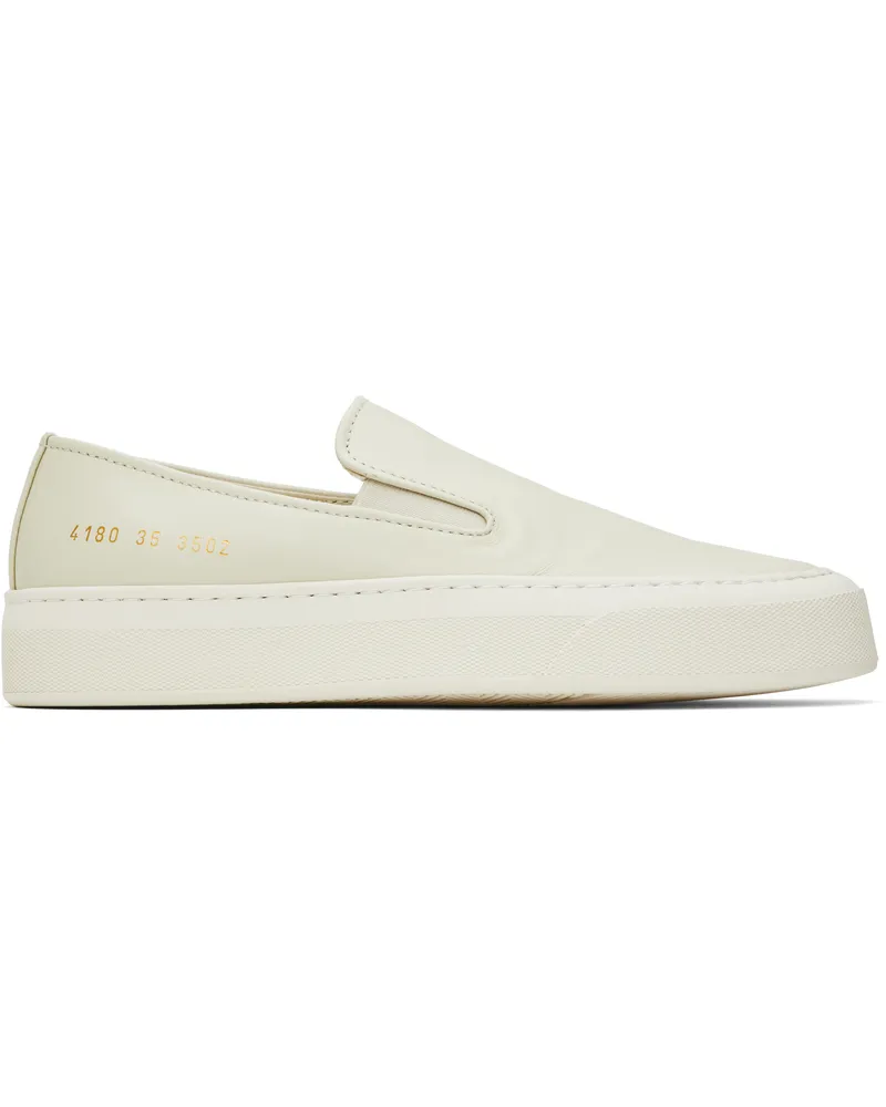 Common Projects Off-White Leather Slip-on Sneakers 3502