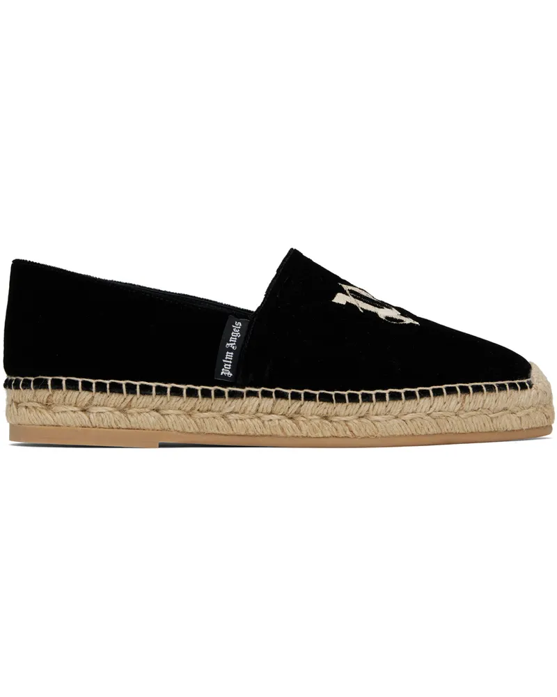 Palm Angels Black 'PA' Espadrilles No