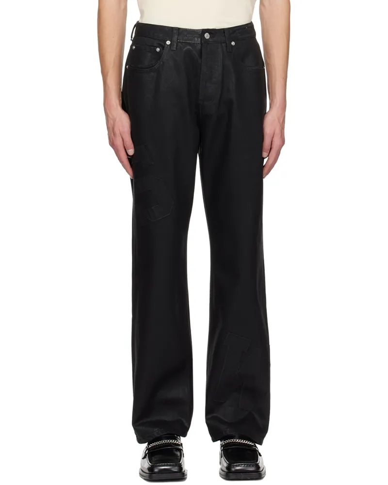 Saintwoods Black Waxed Jeans Black