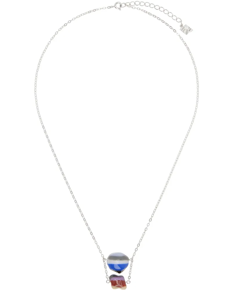 Adererror Silver Rapil Necklace Blue