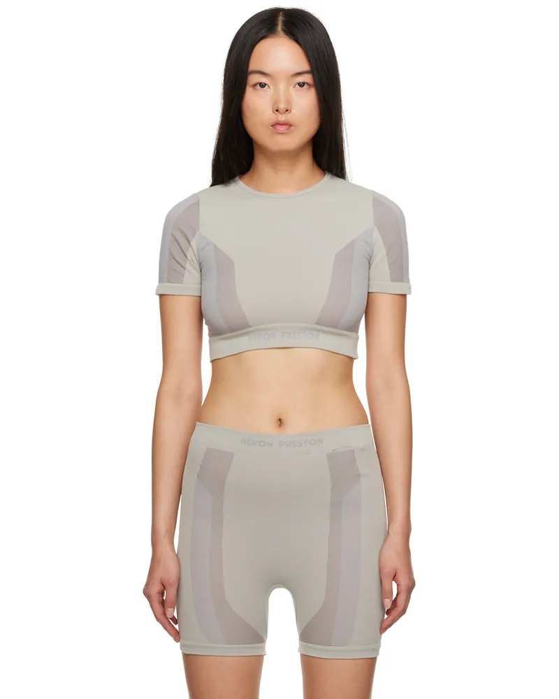 Heron Preston Gray 3D Ribbing Top Beige