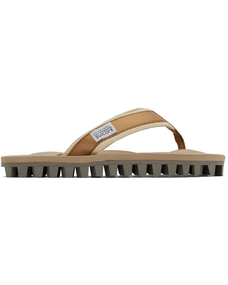 SUICOKE Beige JONO Flip Flops Lt.brown