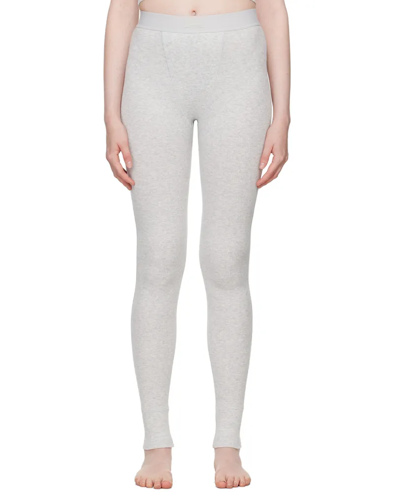 SKIMS Gray Cotton Rib Leggings Light