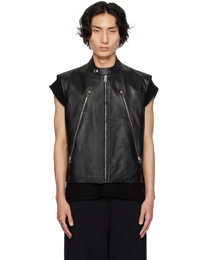 Maison Margiela Black Cap Leather Jacket 900