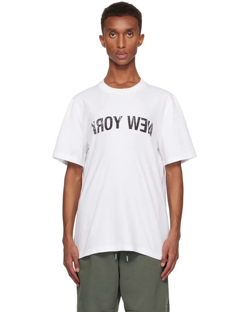 Helmut Lang White 'New York' Seatbelt T-shirt White