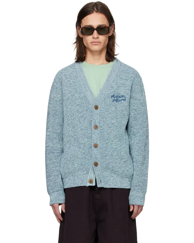 Kitsuné Blue Handwriting Cardigan H476