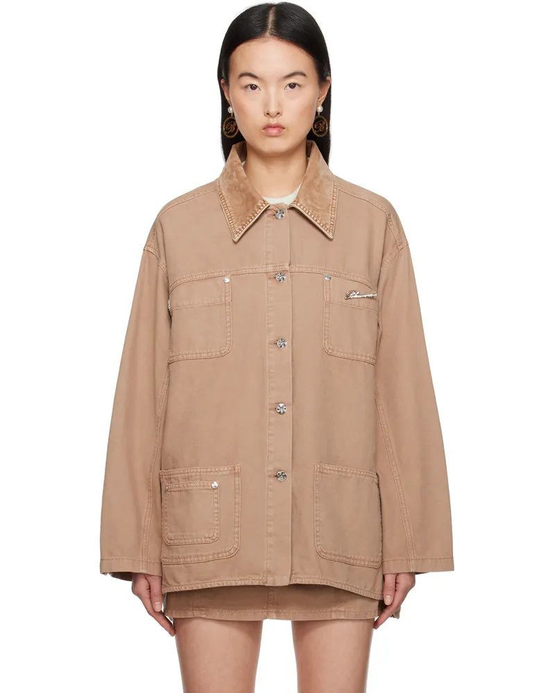 Blumarine Tan Cotton Jacket N0820