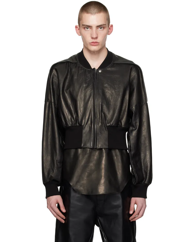 Rick Owens Black Flight Leather Jacket 09