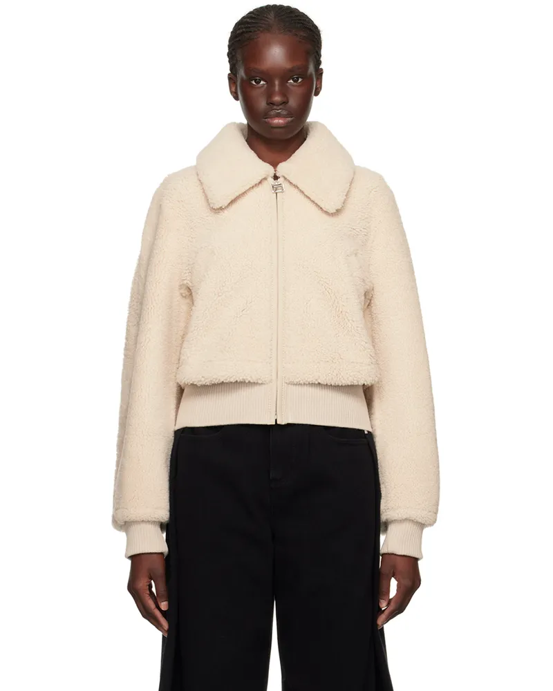 Wooyoungmi Beige Layered Shearling Jacket Ivory