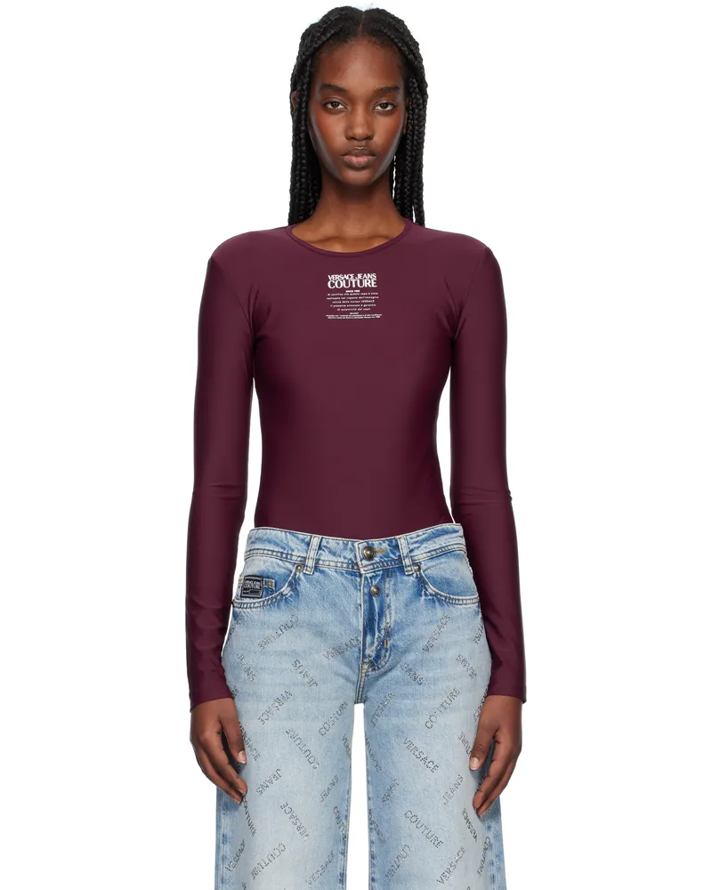 Versace Jeans Purple Warranty Logo Bodysuit E363