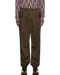 Dries van Noten Khaki Loose Cargo Pants Khaki