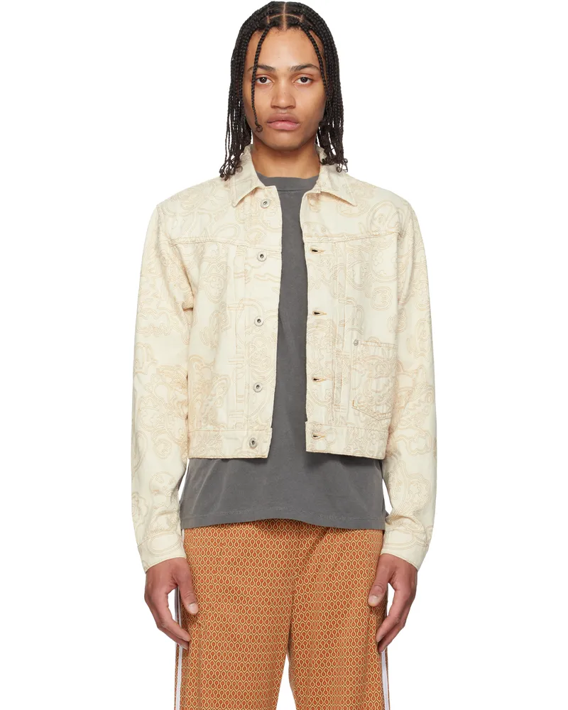 Kenzo Off-White Kenzo Paris VERDY Edition Embroidered Trucker Jacket Rinse