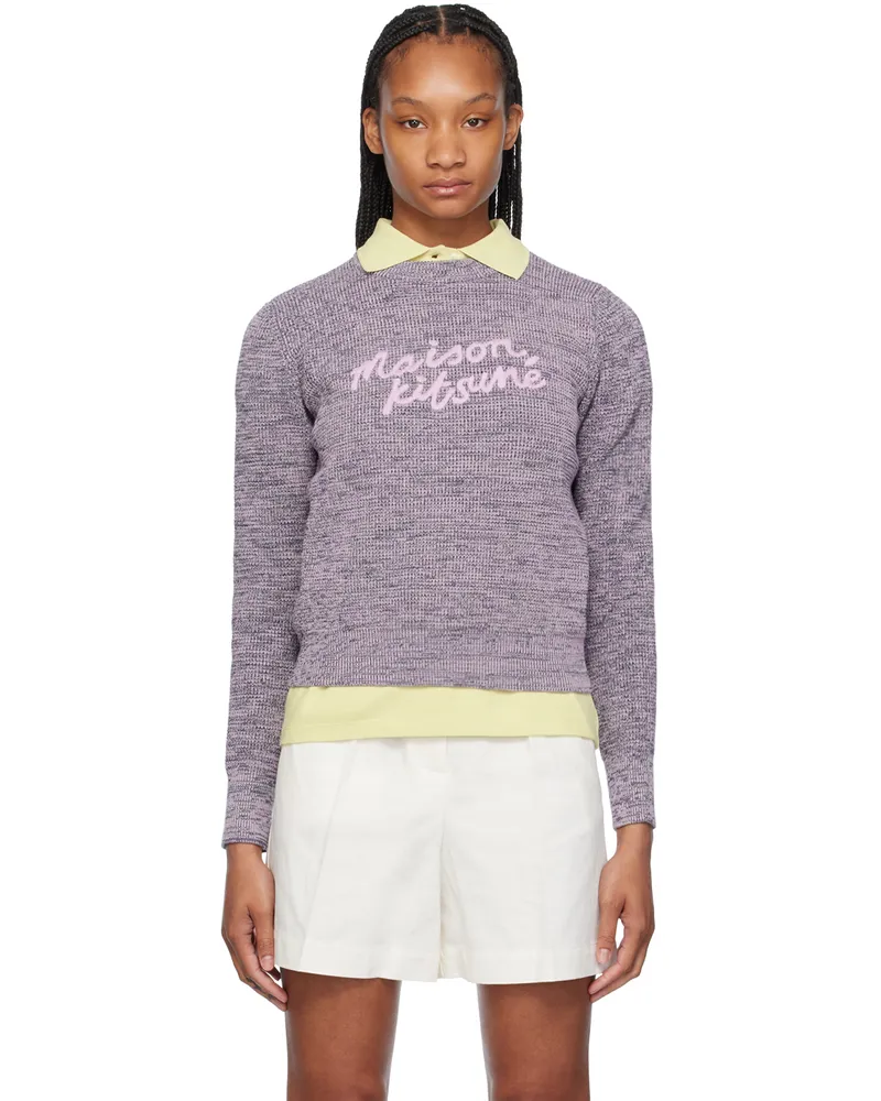 Kitsuné Purple Handwriting Sweater H502