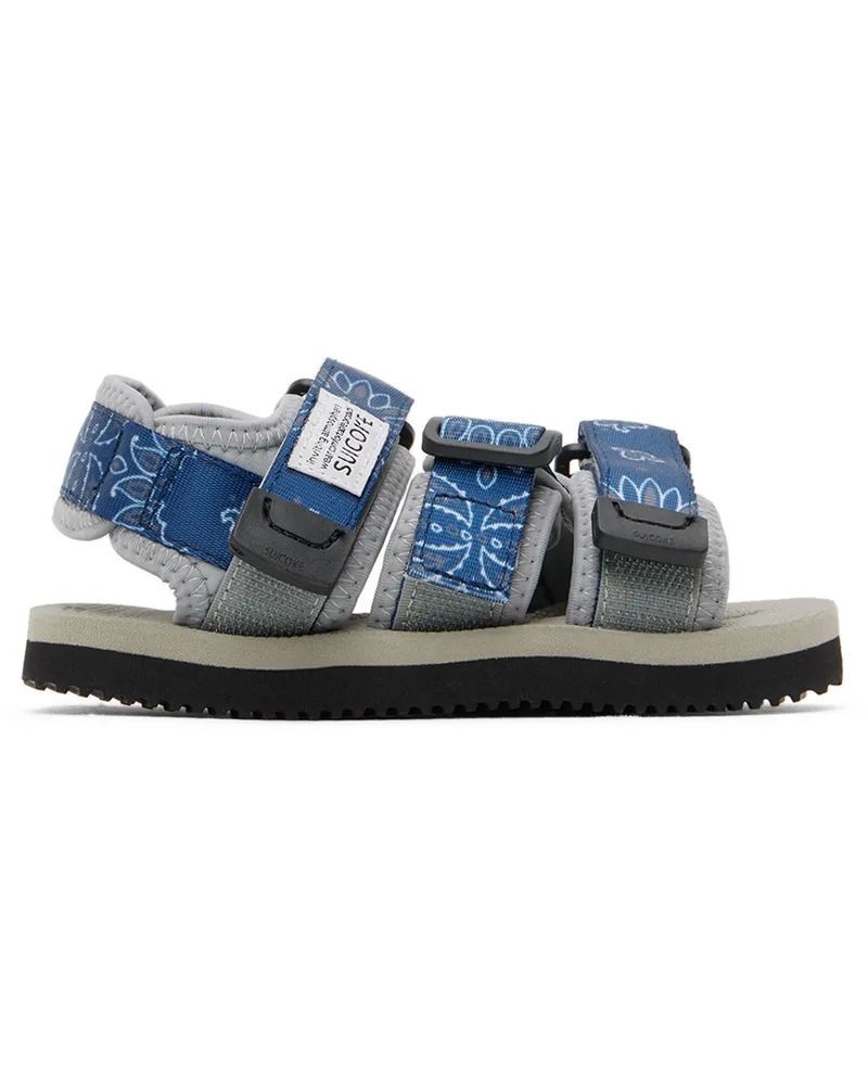 SUICOKE Kids Navy & Gray Kisee Sandals Navy