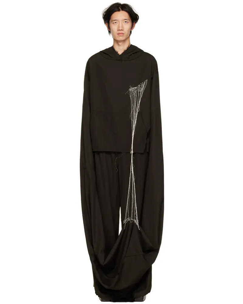 AIREI SSENSE Exclusive Black Limited Edition Lance Stitch Hoodie Vintage