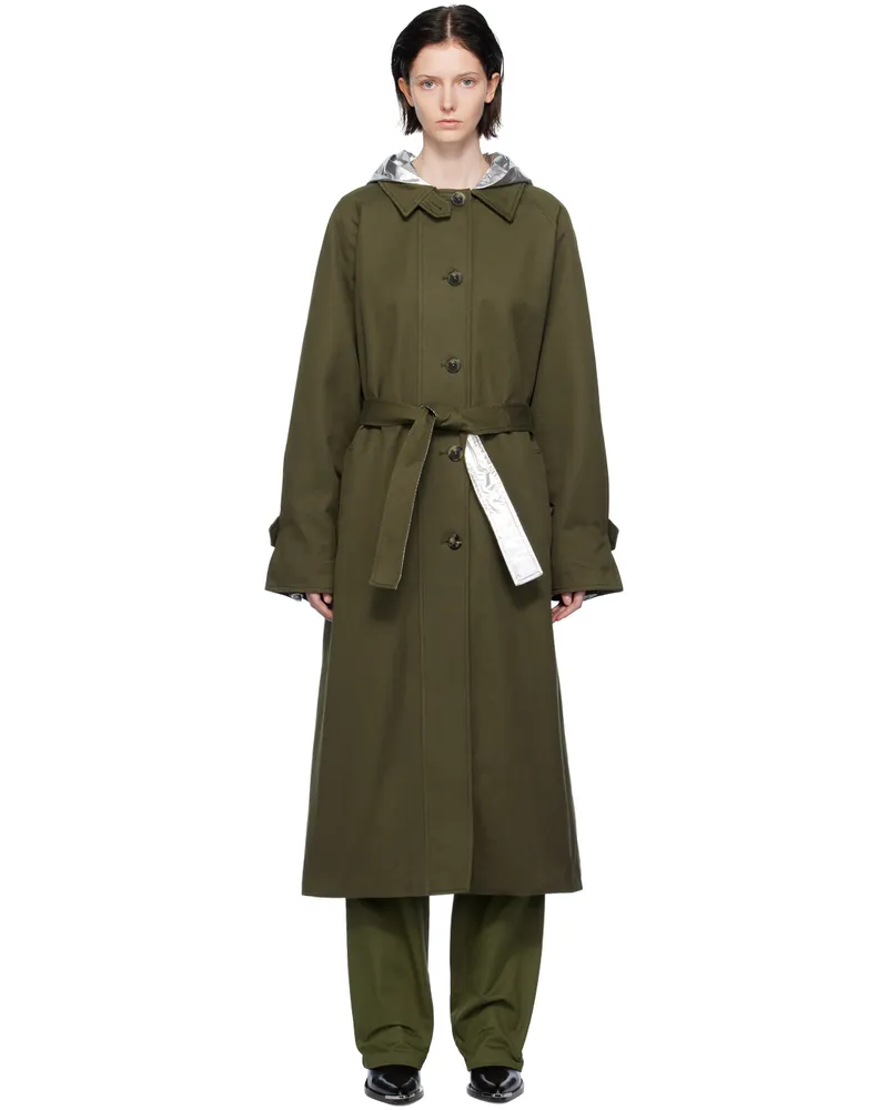 Paco Rabanne Khaki Metallic Trench Coat P308