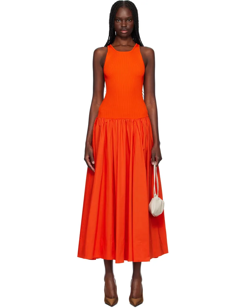 STAUD Orange Yamila Maxi Dress Cay