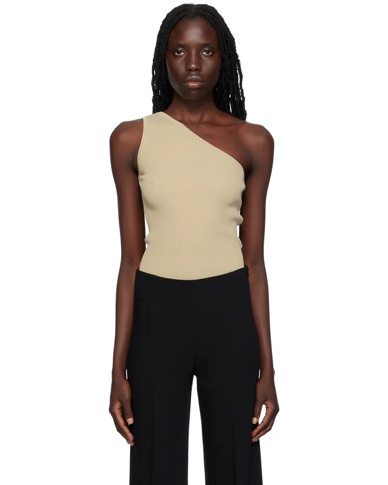 Totême Beige Single-Shoulder Tank Top 809