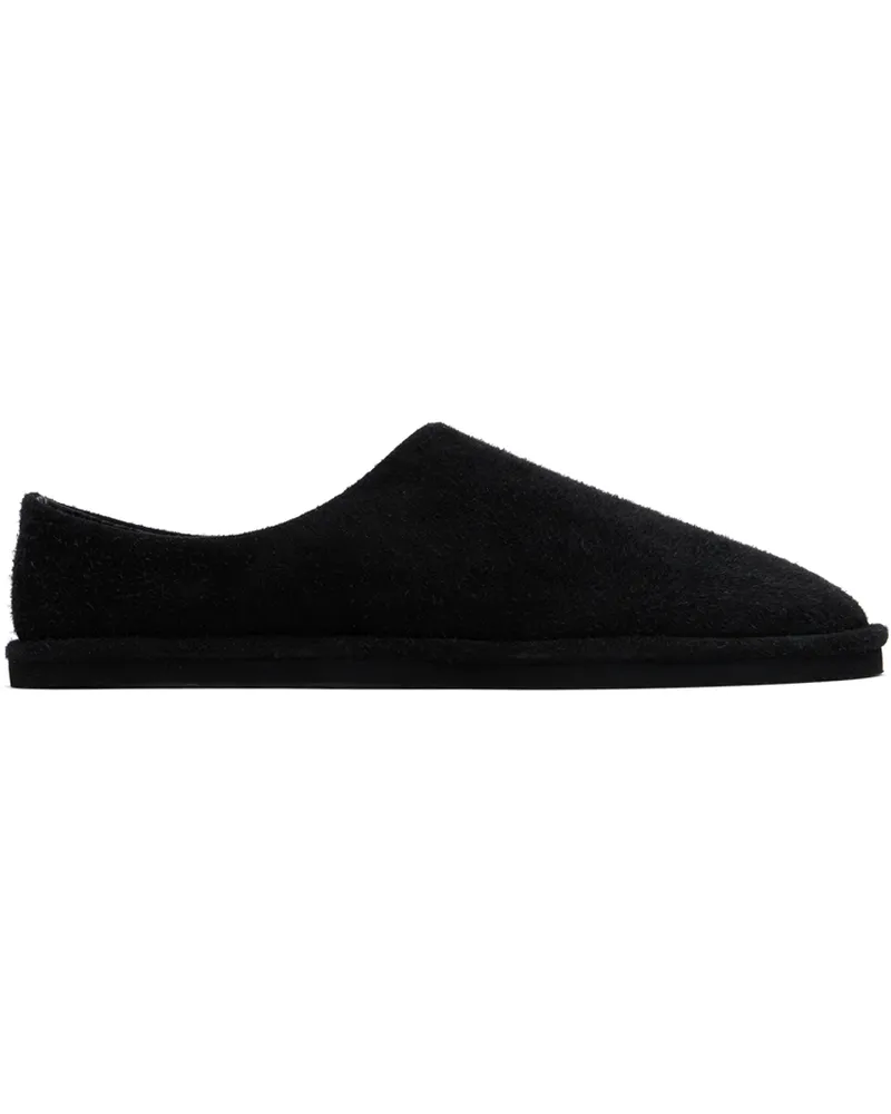 AURALEE Black Suede Slippers Black