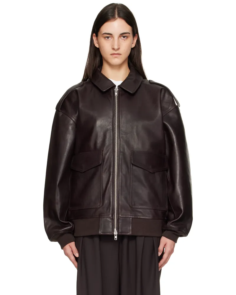 FRANKIE Shop Purple Viper Leather Jacket Dark