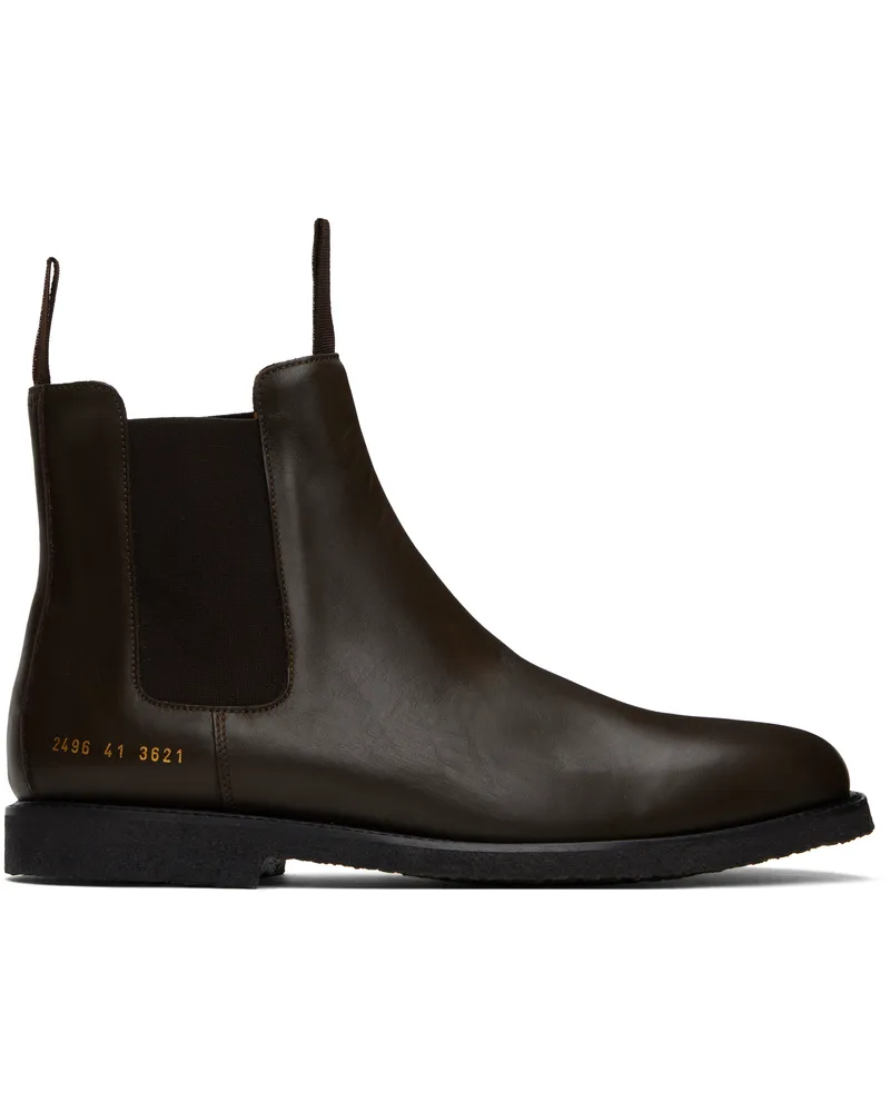 Common Projects Brown Classic Chelsea Boots 3621